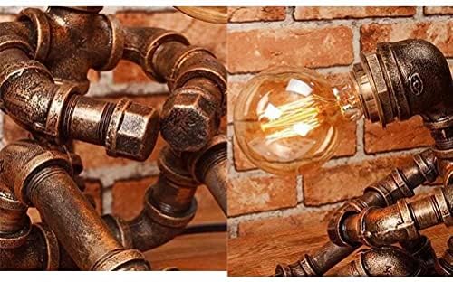 Vintage Table Lamp Retro Industrial Iron Water Pipes Robot Table lamp Steampunk Desktop Light(Not Included Bulb)