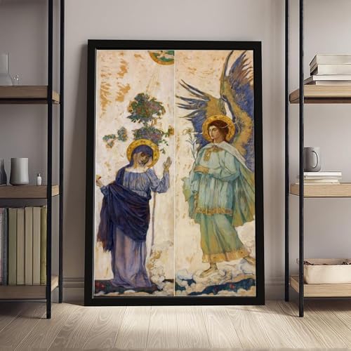The Annunciation poster Nesterov impression sur toile pour mur vide et terne - 4