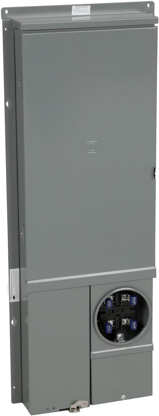 Square D - SC3042M225PF Homeline 225-Amp 30-Space 42-Circuit Solar-Ready Combination Meter Socket and Main Breaker Load Center for Plug-On Neutral Breakers