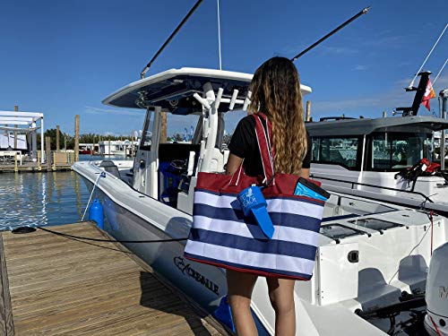 Geckobrands Oversized Beach Tote Bag, Blue Medallion - X-Large Pockets And Durable Arm Straps For Pool And Beach #TOP5