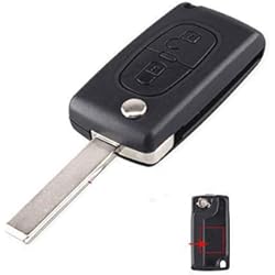 Funda Llave Coche Citroen C4 Funda de la Llave remota para Peugeot 207 307 308 407 607 807 para Citroën C2 C3 C4 C5 C6 Flip Car Carcasa de la Llave Plegable 2 3 Botones(2botones,HU83 BLADE-CE0523)