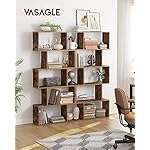 VASAGLE Bookcase, 5-Tier Bookshelf, Display Shelf and Room Divider, Freestanding Decorative Storage Shelving, Rustic Brown ULBC62BX, 27.6”L x 9.4”W x 62.6”H (70 x 24 x 159 cm) - Image 2