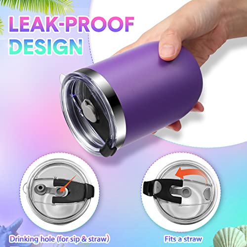 16 Packs Stainless Steel Tumblers With Lids, 12 Oz Tumblers Bulk Vacuum Insulated Double Wall Travel Tumbler Reusable Cups Coffee Mug For Home Office Car, 16 Assorted Colors #TOP2