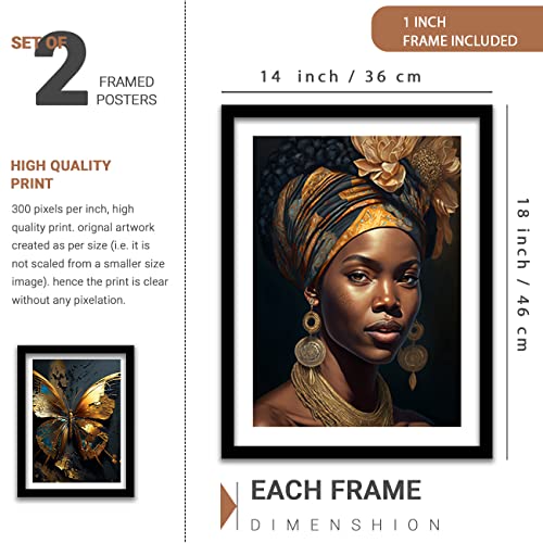 Image of kotart Modern Wall Art Framed Painting for Wall Decoration - Wall Paintings for Living Room, Bedroom (Golden, Framed) Set of 5