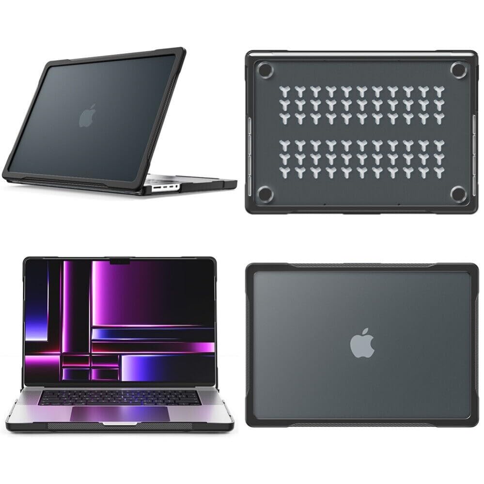 Generic Funda rígida compatible con MacBook Pro de 14 pulgadas (M4 Max) 2024 (Couleur: negro), funda rígida con tapa y función atril