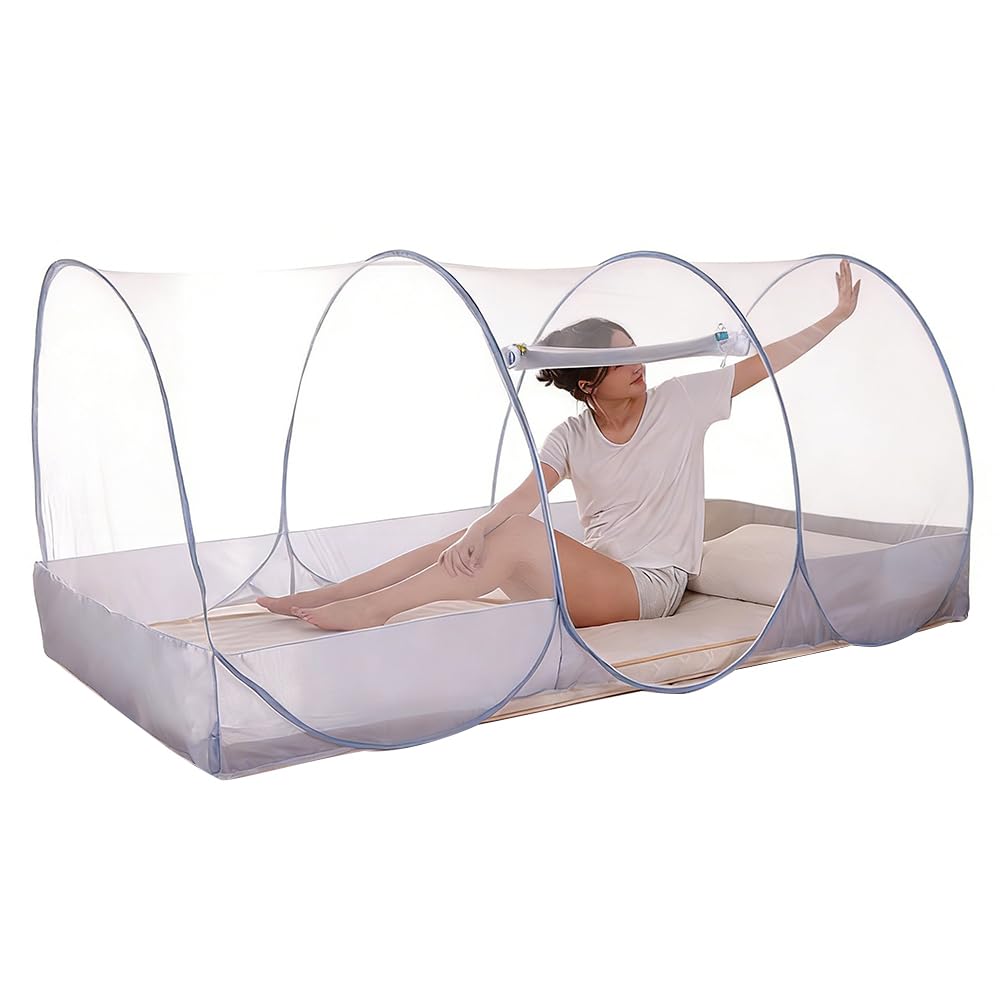 Mosquitera Pop Up, mosquitera cama 190 x 90 x 90 cm viaje plegable para cama individual camping individual pop-up mosquitera Be