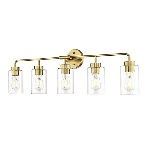 zeyu 5 Light Sconces Wall Lighting, 37 Inch Bathroom Vanity