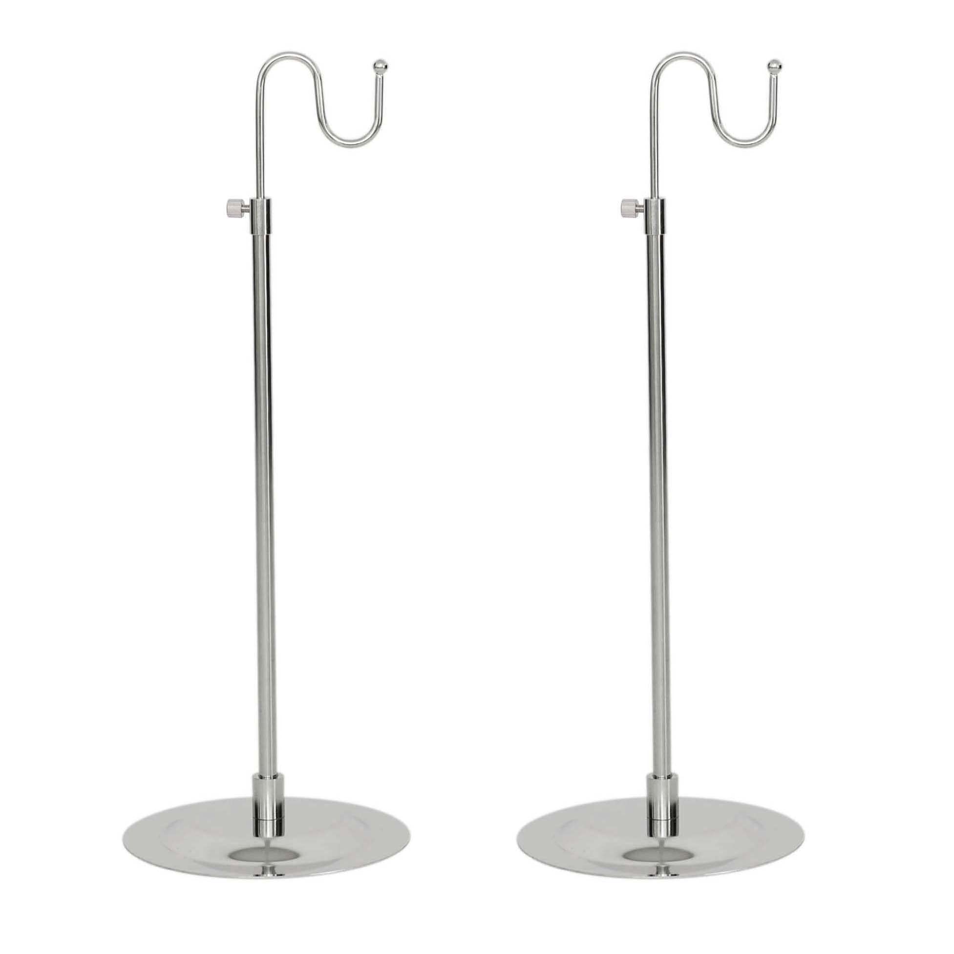 Adjustable Single Purse Hanger 2 Pack, Stainless Steel Bundle Wreath Holder Hat Bag Handbag Display Stand Hanger IV Hook Organizer Lanyard Stand Rack for Tables, IV Practice Training, Keychain