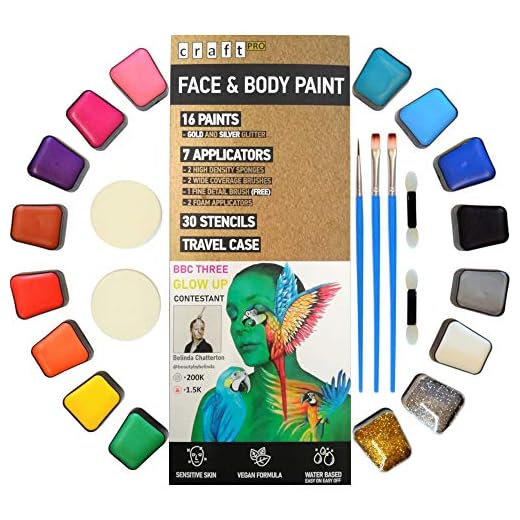 Craft Pro Face Paint - 54 Pieces. Sensitive Skin Approved. Vegan + Cruelty Free. Easy ON Easy Off (Water Based Formula)