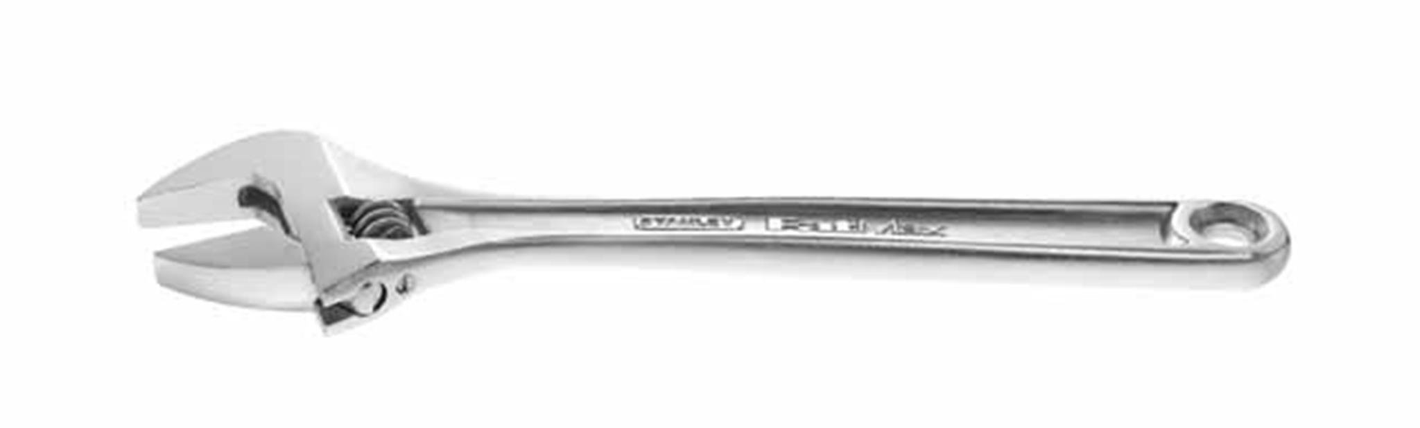 STANLEY 0-95-876 Clé À Molette Gamme FATMAX - Clé Forgée En Acier - Finition Anti-Corrosion - Marquage Laser - 5 Dimensions - Poignée Large - Ouverture 34Mm - Normes Iso 6787 Et Din 3117