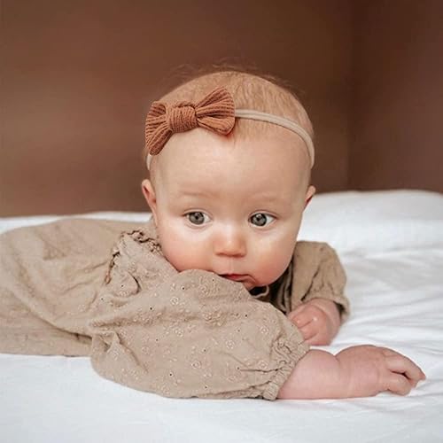 Miniatura 4 de Niceye Paquete de 12 diademas para el pelo para niñas y bebés, cintas elásticas de nailon para el pelo para recién nacidos, accesorios para el