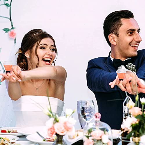 12 Pcs Plastic Wedding Ring Shot Glass Diamond Ring Plastic Shot Glasses Bachelorette Shot Glasses Finger Ring Bachelorette Cups For Wedding Party Bridal Shower Decorations Party Favors (White) #TOP2