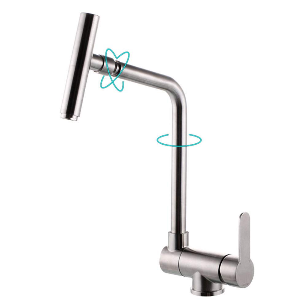 Robinet de cuisine en acier inoxydable 304 pour évier eau chaude et froide