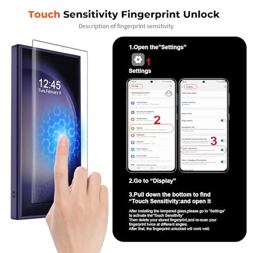 Image of SUPFINE Magnetic for Samsung Galaxy S23 Ultra Case with Screen Protector, (Built-in Magnets) (Military Grade Drop Protection) Slim Translucent Shockproof Phone Case,Dark Purple