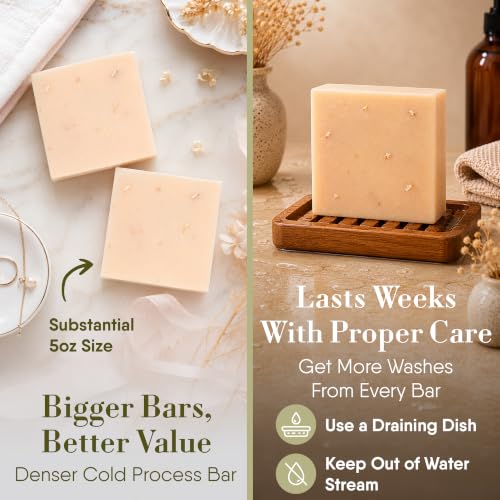 Image of 360Feel Handmade Castile Soap - Cherry Almond Soap, 5 oz, 4-Pack | Soothing Scent, Rich Lather, Handmade with Essential Oils - Suitable Gift for Anniversaries, Weddings & Holiday Stockings
