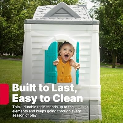 Step2 Neat & Tidy Cottage Kids Playhouse, Indoor and Outdoor Playset, Interactive Sounds, Toddlers 1.5+ Years Old, Easy to Assemble, Grey