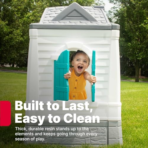 Image of Step2 Neat & Tidy Cottage Kids Playhouse, Indoor and Outdoor Playset, Interactive Sounds, Toddlers 1.5+ Years Old, Easy to Assemble, Grey