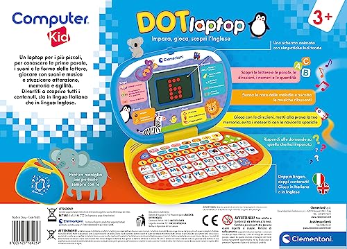 Clementoni Sapientino Mon Premier Ordinateur Portable Jouet Centre d'Activités et Informatique Éducative PC Enfants Version en Français 16403 - vue 9