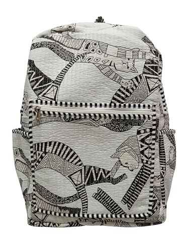 Image of Doraya Cotton Quilted Unisex Backpack Hand Block Floral Printed Design Stylish Eco-Friendly Bag for School, Travel, and Everyday Adventures