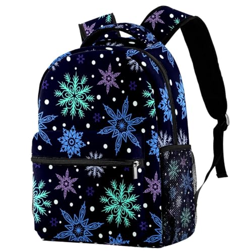 Sac à dos d'école et voyage motifs féeriques de flocons de neige