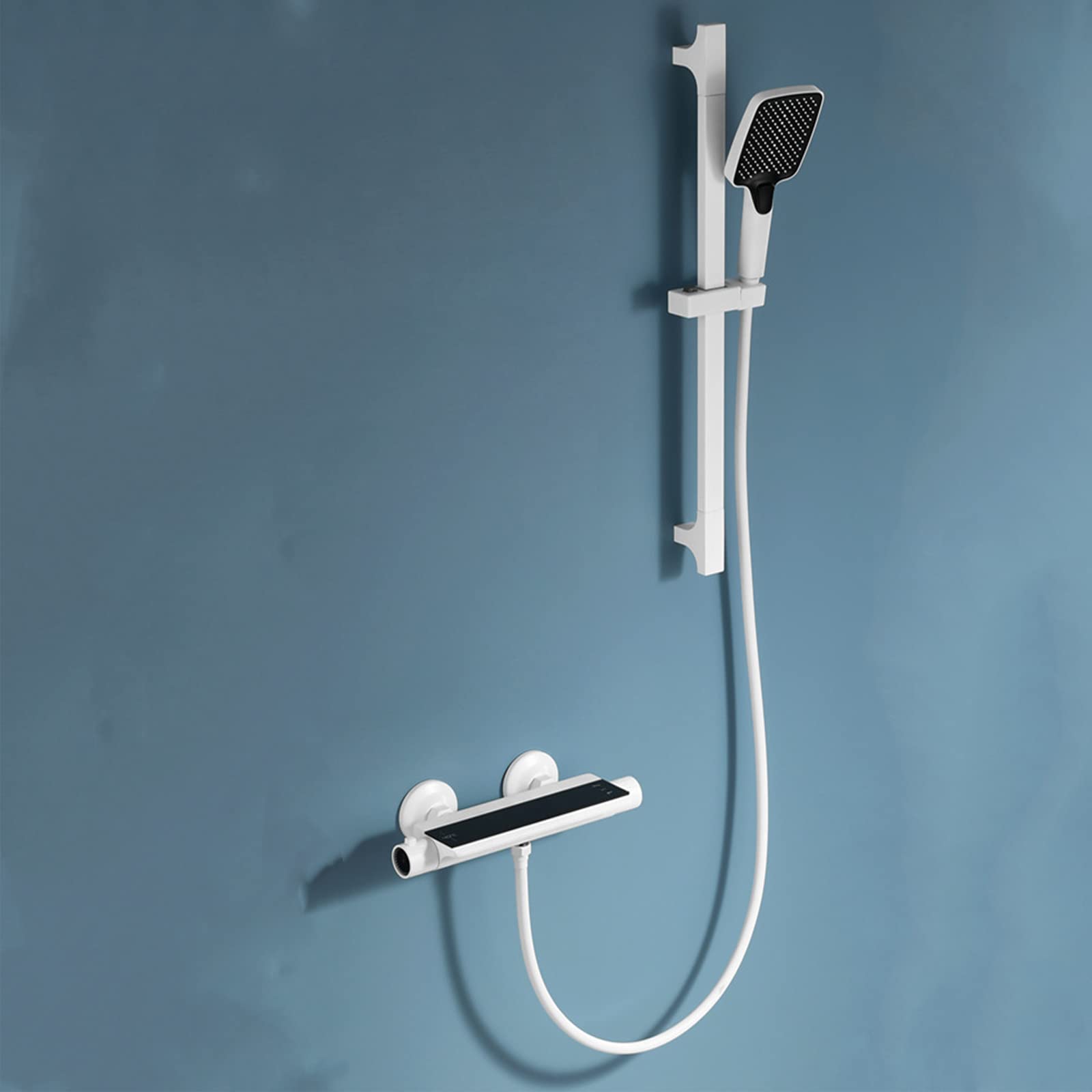 CWCQGH Thermostatic Waterfall Bathtub Faucet Set, Shower System with Handheld Shower Head and High Flow Waterfall Tub Spout, Tub Shower Faucet Set Complete, Modern Brass Bath Tub Faucet S
