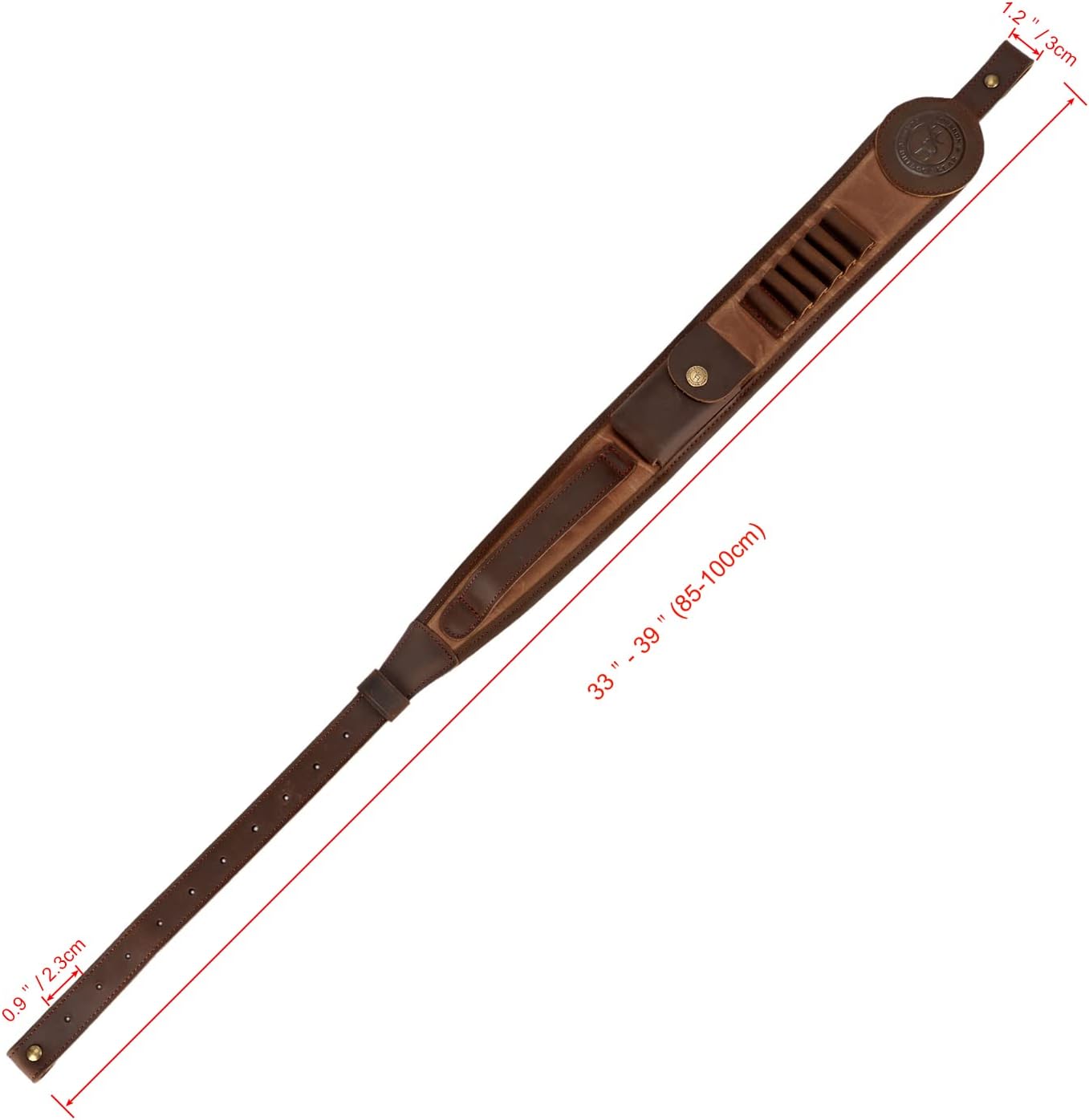 TOURBON Rifle Shell Holder Bandolier Gun Shoulder Strap Sling with Swivels (Type Black)