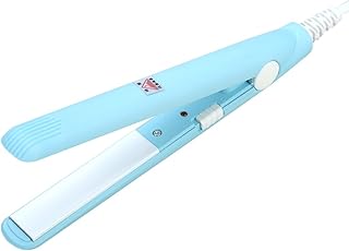 4 Colors 2 in 1 Mini Hair Straightener 3D Floating Plate Does Hair Ceramic Tourmaline Plate Beauty Flat Iron Heating Curling Iron(Blue)