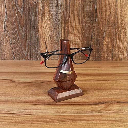 Nautical-Mart Wooden Handmade Sheesham Wood Eyeglass Holder Glasses Glass Spectacle Nose-Shaped Perfect for Home and Office Decor 6 Inch