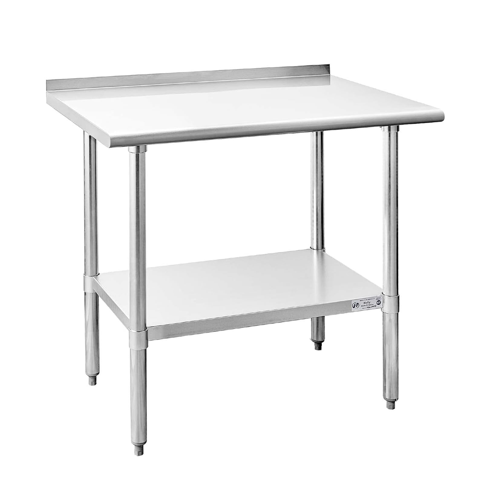 Tabella dell'acciaio inossidabile per la preparazione & il lavoro 24 x 36 pollici, Tabella resistente commerciale di NSF con il sottoripiano e Backsplash per il ristorante, la casa e l'hotel