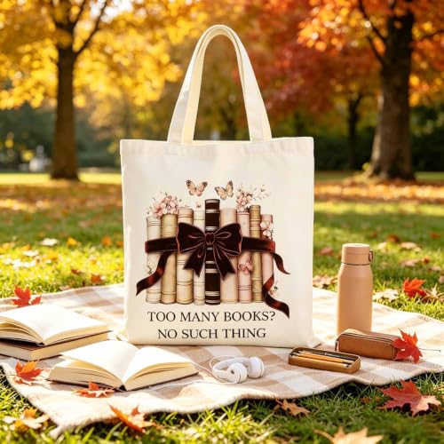 yuboo Cute Canvas Tote Bag, Book Lovers Gifts - Christmas Gift for Women - image 1