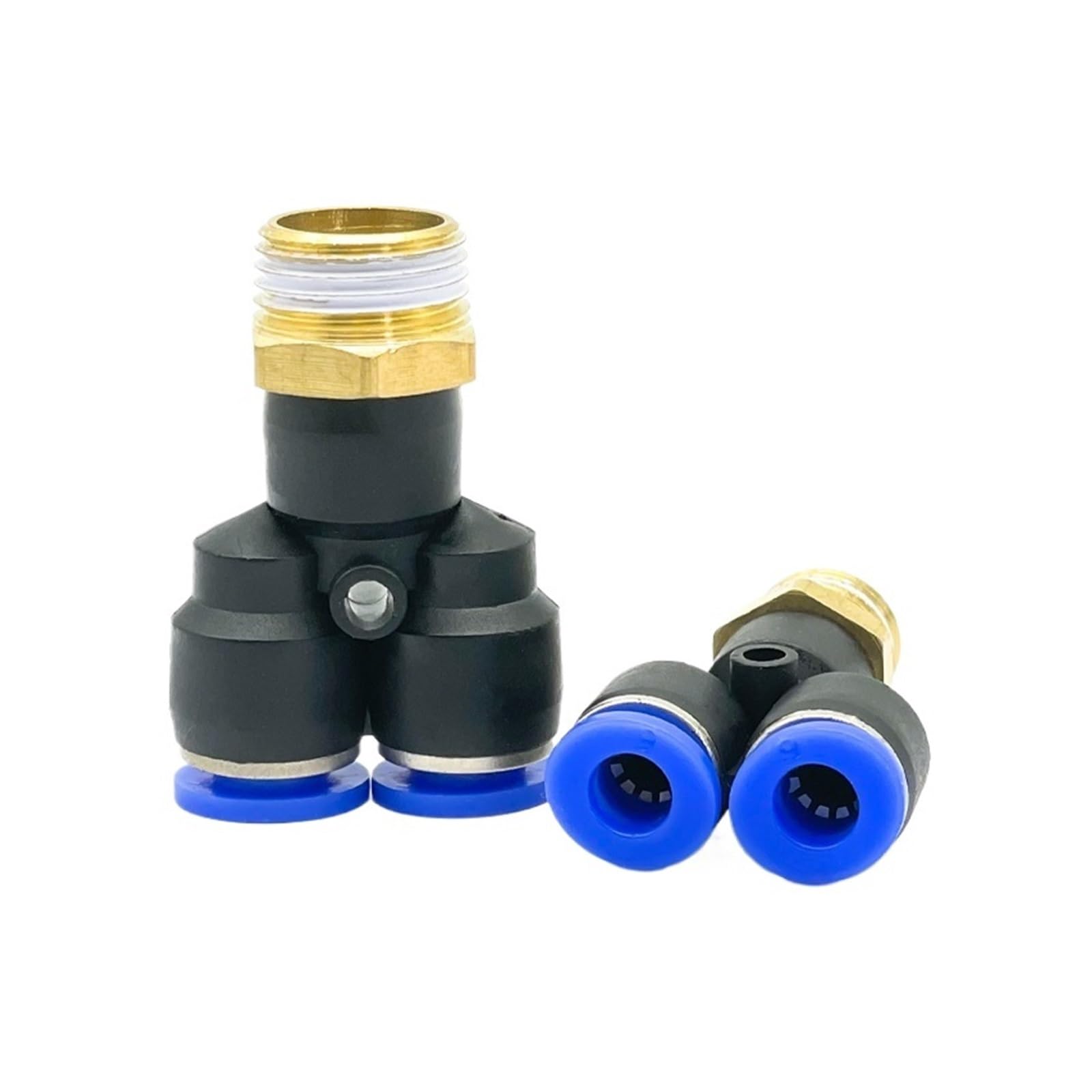 10PCS PX Pneumatic Fittings Y-Shaped tee 4-12mm Outer Diameter Hose M5 1/8 "1/4" 3/8 "1/2" External Thread tee Air Connector(PX8-04 10PCS)