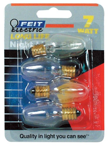 Feit Electric BP7C7/4 7-Watt Clear Night Light Bulb 4 Pack