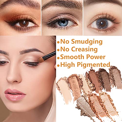 Brown Glitter Eyeshadow Palette,Nude Matte Shimmer Waterproof Long Lasting Eye Shadow Palette Makeup ,9 Color Highly Pigmented Hypoallergenic Makeup Eyeshadow Palette Eye Brightener(Light Brown 3#) #TOP1