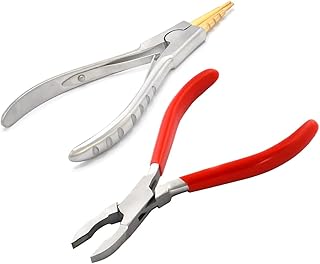 LAJA Imports 2 Pairs Bead Capture Ring Opener Gold Tip & Closer Set with PVC Red- Ball Closure Body Piercing Tool Tattoo