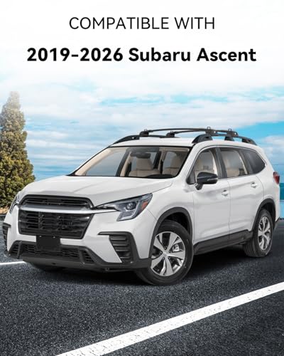 Image of 330Lbs Roof Rack Cross Bars Compatible with Subaru Ascent 2019-2026, Heavy Duty Aluminum Roof Rails Top-Mount Crossbars Rooftop Luggage Racks Cargo Carrier