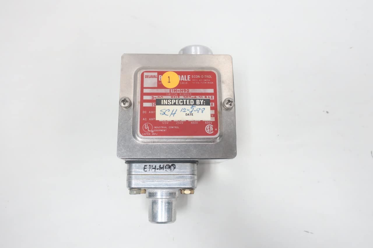 BARKSDALE E1HH90 Pressure Switch 390PSI 125/250/480VAC