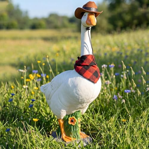 Figurine oie de jardin de qualité supérieure avec système de cou articulé