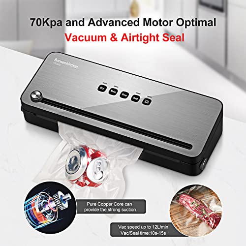 Bonsenkitchen Vacuum Packing Machine for Foods, Vacuum Sealer with