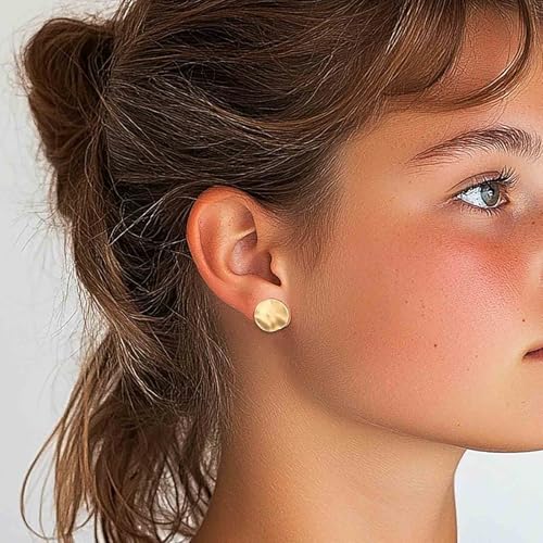 Olbye Coin Disc Studs Earrings Gold Circle Earrings Charm Earring Body Jewelry for Women4