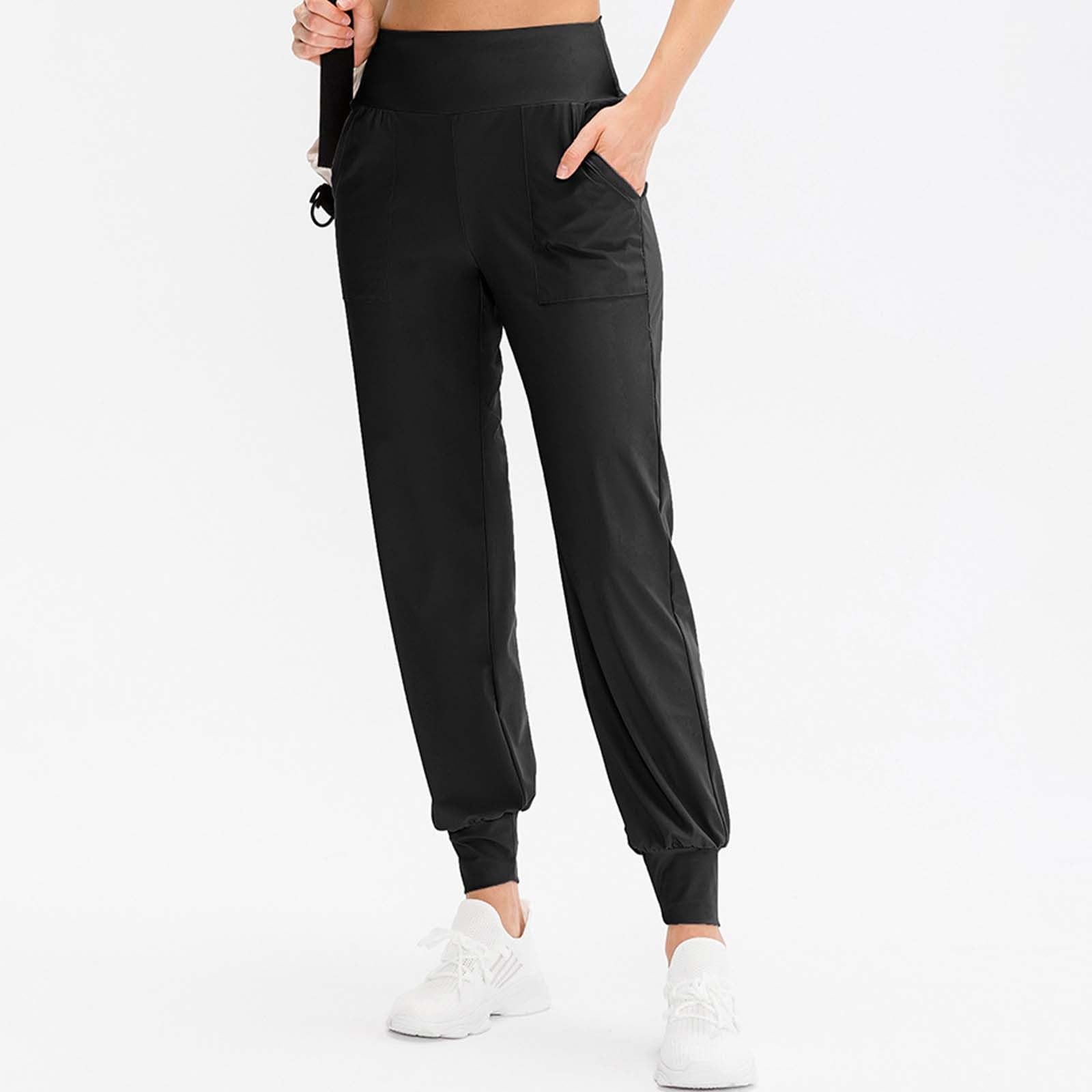 Pantaloni Tuta Joggers Donna - Pantaloni Yoga E Ginnastica a Vita Alta, Tessuto Elastico E Leggero, con Tasche, per Yoga, Corsa, Palestra, Casa, Lavoro E Tempo Libero, Asciugatura Rapida