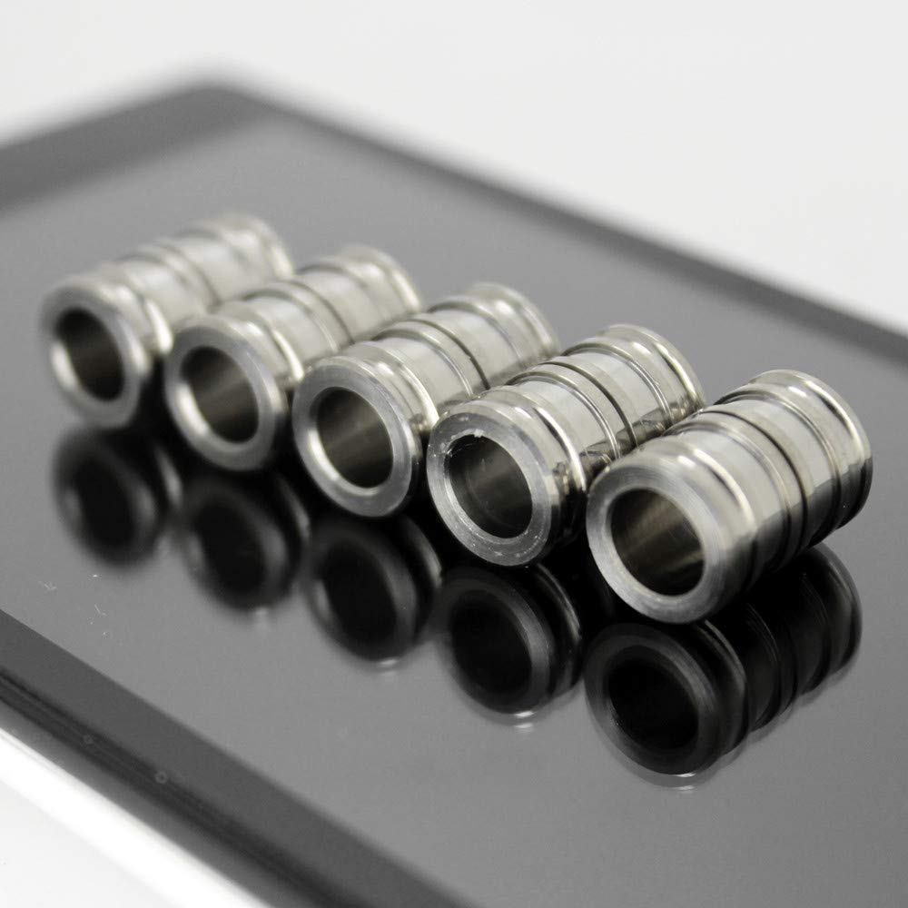 TITINK Titanium Paracord Lanyard Bead for EDC Keychain Knife Cord Zipper Pull-Ti Color?Pack of 5