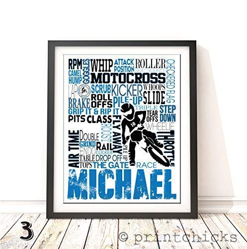 Printchicks Motocross Typography Personalized Print thumb #2