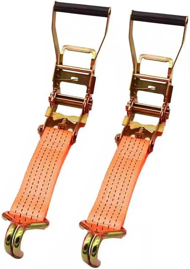 2 Pack 2 Inch Ratchet Straps Heavy Duty 20ft Tie Down Straps Ratchet with Double J Hook 4000 LBS Break Strength Cargo Ratchet Straps for Truck Trailers Kayaks Car Roof(B,5cmx2m/1.96x78.7in)