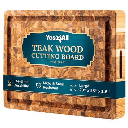Yes4All Durable Teak Cutting Boards for Kitchen, [20