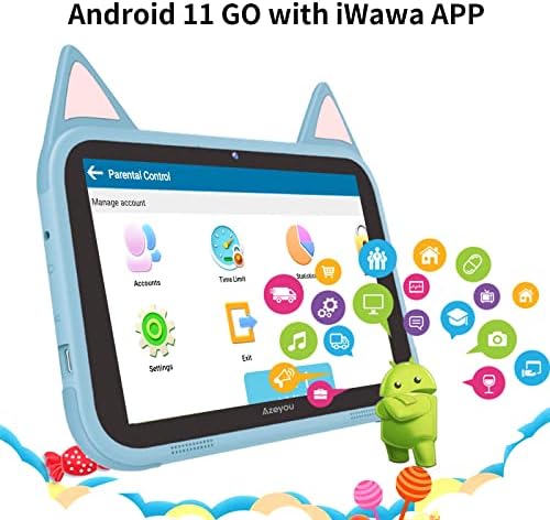 Azeyou 8 Inch Kids Tablet, Tablet for Kids, Parental Control, iWawa Pre-install, Android 11, Quad Core, 2GB RAM, 32GB ROM, Wifi, Bluetooth Toddler Tablet (Dog)