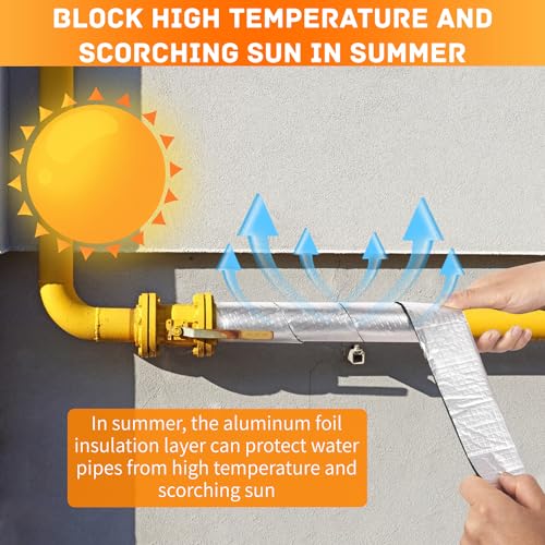 Isolierung Kanal Isolierung zum Wickeln 2 Wide X 32.8 Ft Rohrisolierung zum Wickeln, Isolierung Heizungsrohre Wickeln, Rohrumwicklung, Rohrisolierungsfolie Isolierband mit Schaumstoff(2 Rolle)