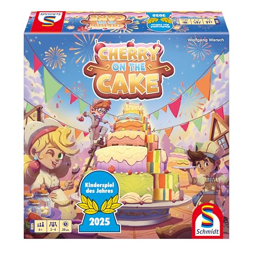 Schmidt Spiele 88961 Cherry on The Cake, ¡El Pastel está buenísimo!, versión multilingüe UK, F, IT, NL, ES