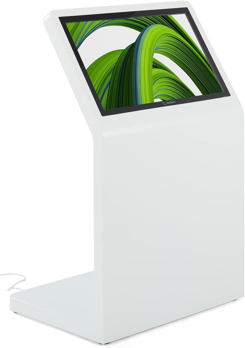 Displays2go 32” Interactive Touch Screen Kiosk with Camera – Android 14 Digital Signage Display, ADA Compliant (DK032CLWM)