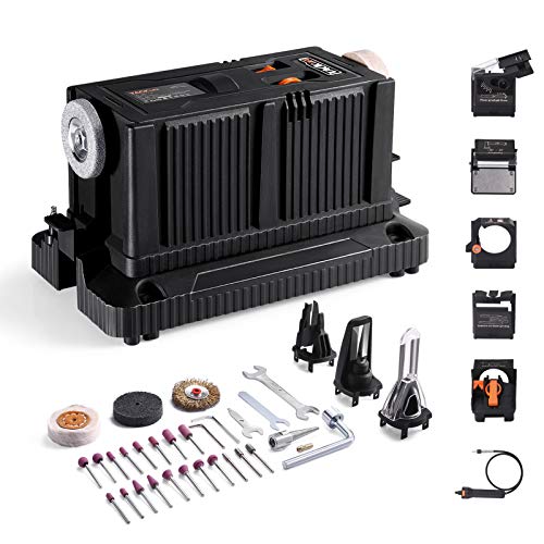 Preisvergleich Produktbild Multifunktionswerkzeug, TACKLIFE 200W Multifschleifer mit 6 Variabler Geschwindigkeiten, Bohrerschleifmaschine mit flexibler Welle für Schärfung von Bohrer, Schere, Bohrer, Meissel und Beil - MBG01A