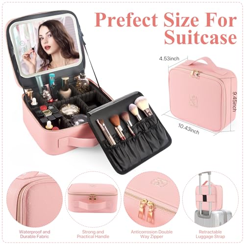 Lagivine Travel Makeup Bag With Led Mirror thumb #1